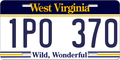 WV license plate 1PO370