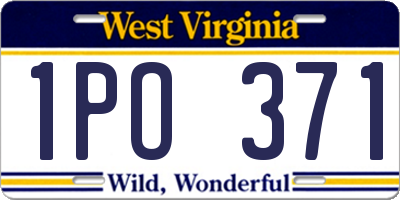 WV license plate 1PO371