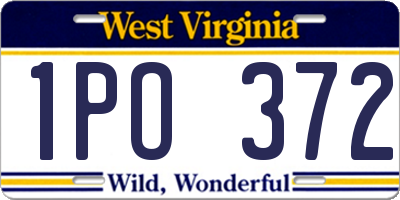 WV license plate 1PO372