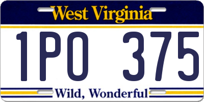 WV license plate 1PO375