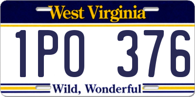 WV license plate 1PO376