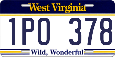WV license plate 1PO378