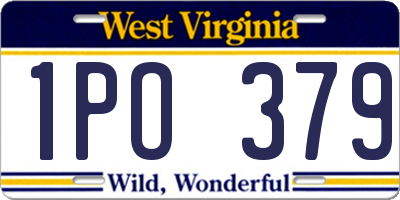 WV license plate 1PO379