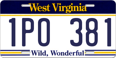 WV license plate 1PO381