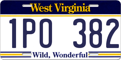 WV license plate 1PO382