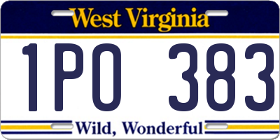 WV license plate 1PO383