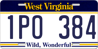 WV license plate 1PO384