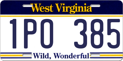 WV license plate 1PO385