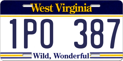 WV license plate 1PO387