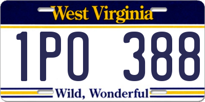 WV license plate 1PO388