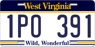 WV license plate 1PO391
