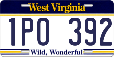 WV license plate 1PO392