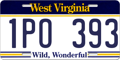 WV license plate 1PO393