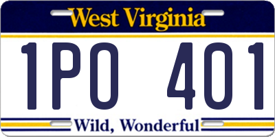 WV license plate 1PO401