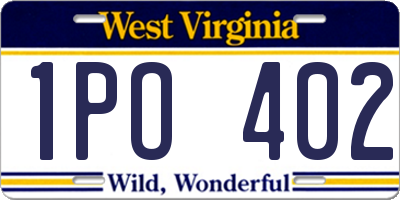 WV license plate 1PO402