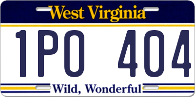 WV license plate 1PO404
