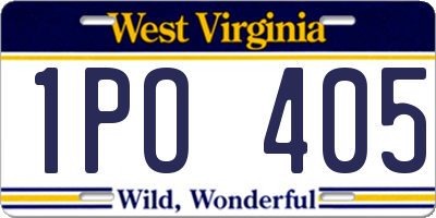 WV license plate 1PO405