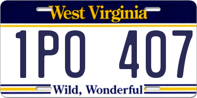 WV license plate 1PO407