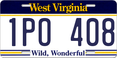 WV license plate 1PO408
