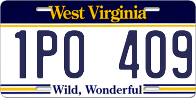 WV license plate 1PO409