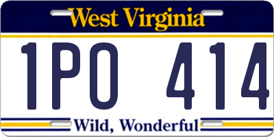 WV license plate 1PO414