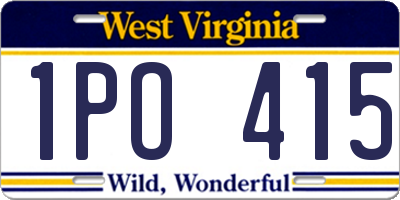 WV license plate 1PO415