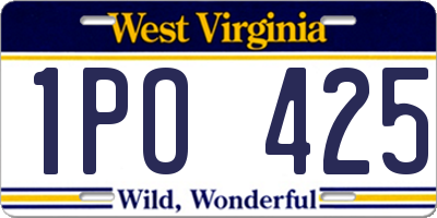 WV license plate 1PO425