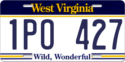 WV license plate 1PO427