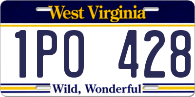 WV license plate 1PO428