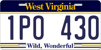 WV license plate 1PO430