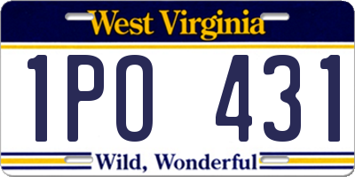 WV license plate 1PO431