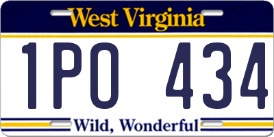 WV license plate 1PO434