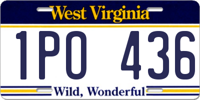 WV license plate 1PO436