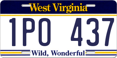 WV license plate 1PO437