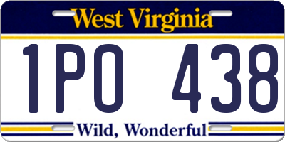 WV license plate 1PO438