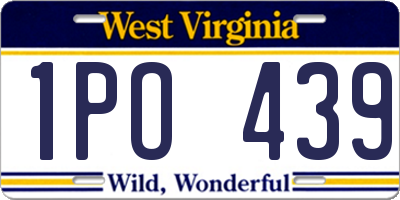 WV license plate 1PO439