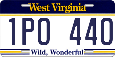 WV license plate 1PO440