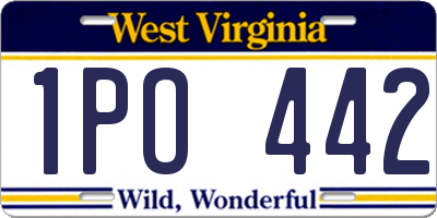 WV license plate 1PO442
