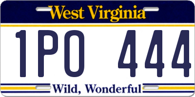 WV license plate 1PO444