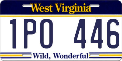 WV license plate 1PO446
