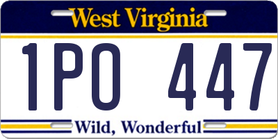 WV license plate 1PO447