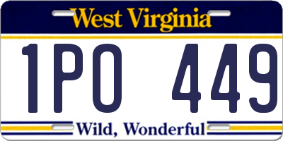 WV license plate 1PO449