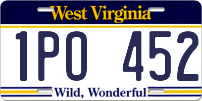 WV license plate 1PO452