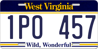 WV license plate 1PO457