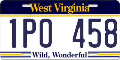 WV license plate 1PO458