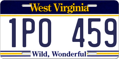 WV license plate 1PO459