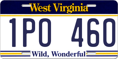 WV license plate 1PO460