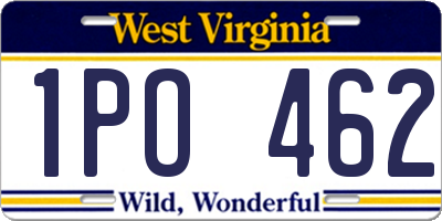 WV license plate 1PO462