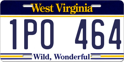 WV license plate 1PO464