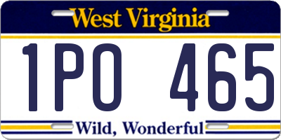 WV license plate 1PO465